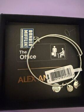 Alex and Ani Silver-tone The Office Dunder Mifflin Charm Bangle